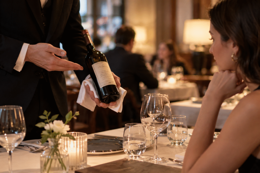 elegir vino en un restaurante